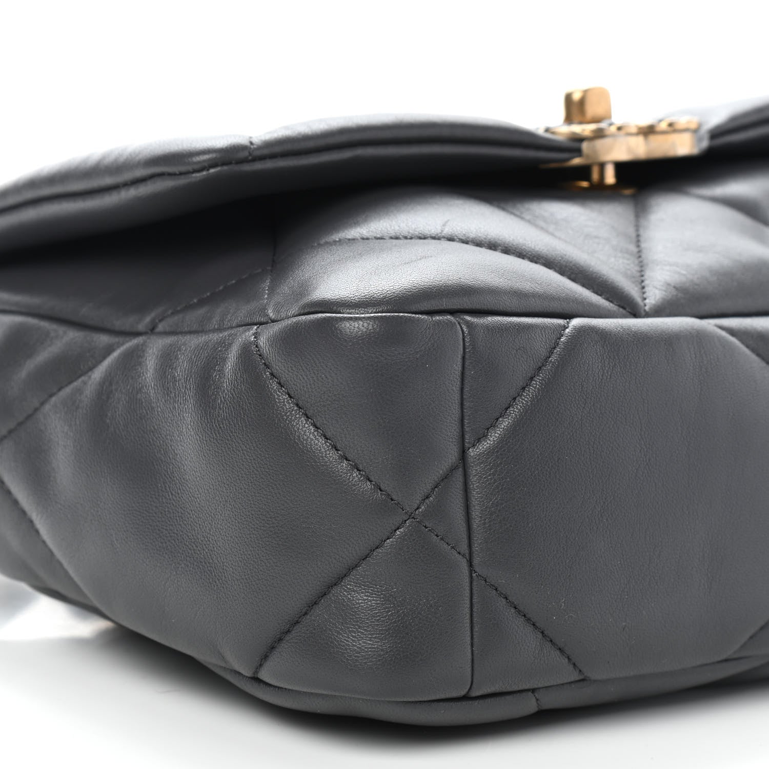 Chanel Lambskin Quilted Medium Chanel 19 Flap Dark Grey 8 of 9