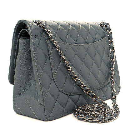Chanel Caviar Quilted Jumbo Double Flap Grey 3 of 11