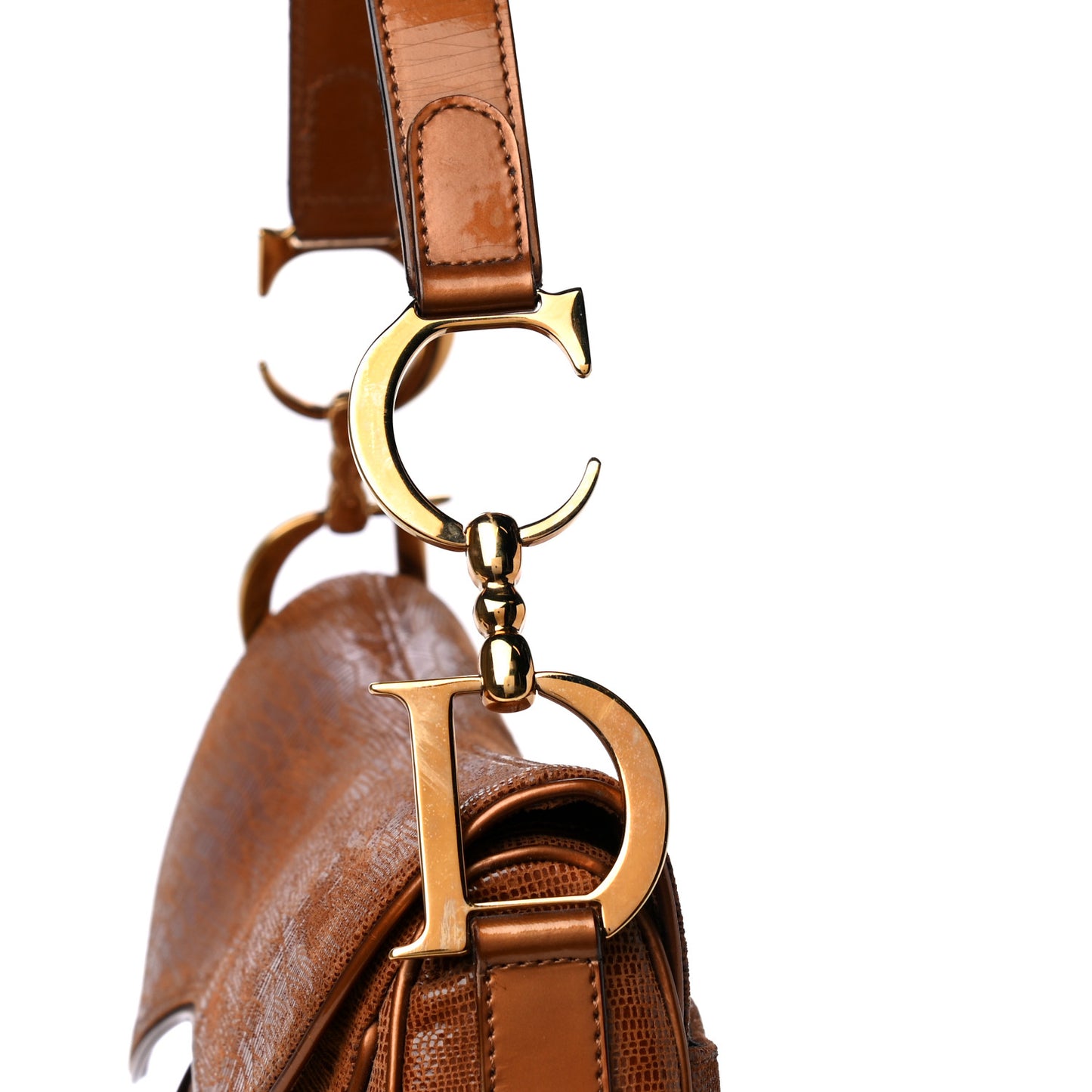 Lizard Double Saddle Bag Brown