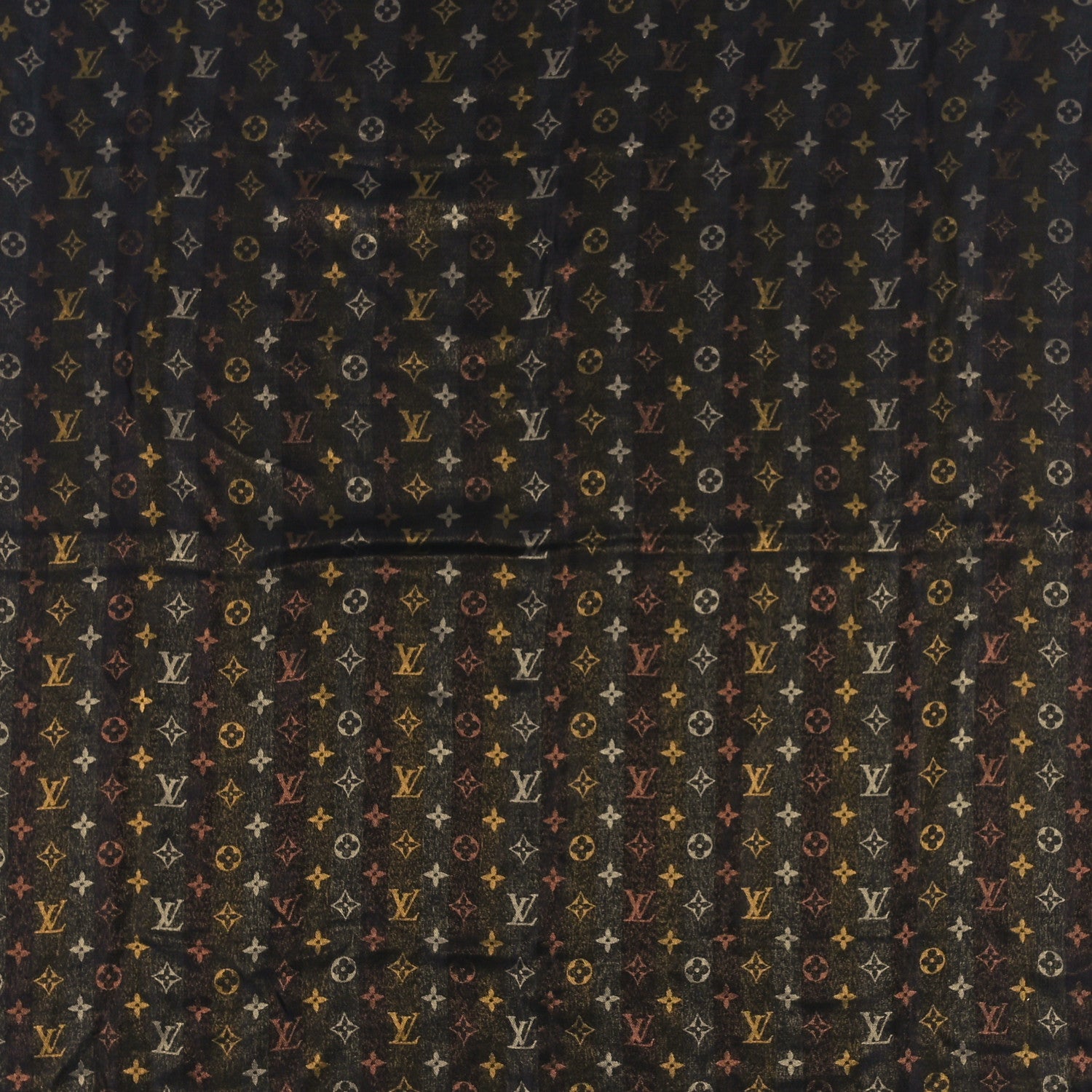 Louis Vuitton Silk Lurex Wool So Shine Monogram Shawl Black 2 of 4