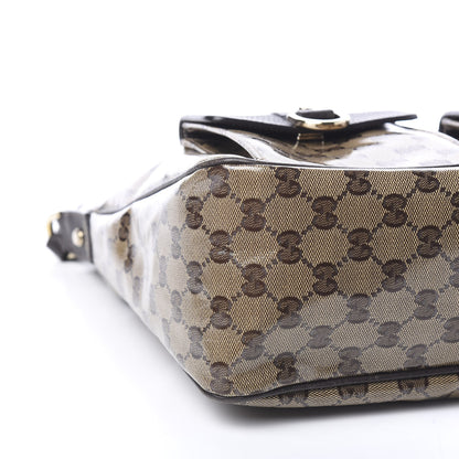 Gucci Crystal Monogram Medium Abbey Pocket Hobo Tote Dark Brown 7 of 12