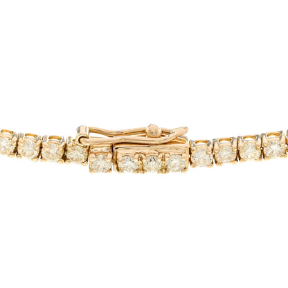 Parker & West by FASHIONPHILE 18K Yellow Gold Diamond 14.41ctw Tennis Necklace 4 of 5