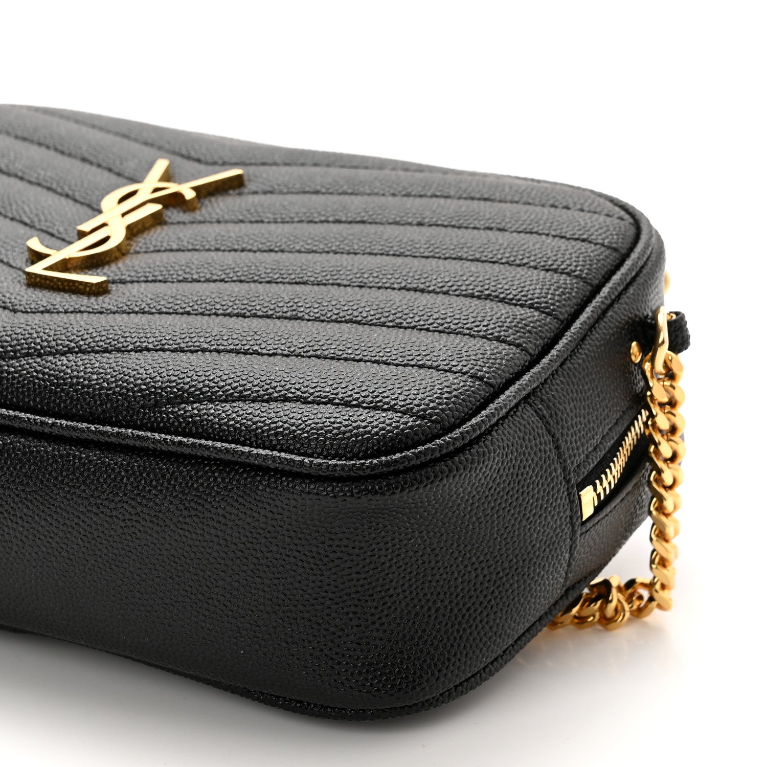 Saint Laurent Grain De Poudre Matelasse Monogram Mini Lou Camera Bag Black 9 of 11