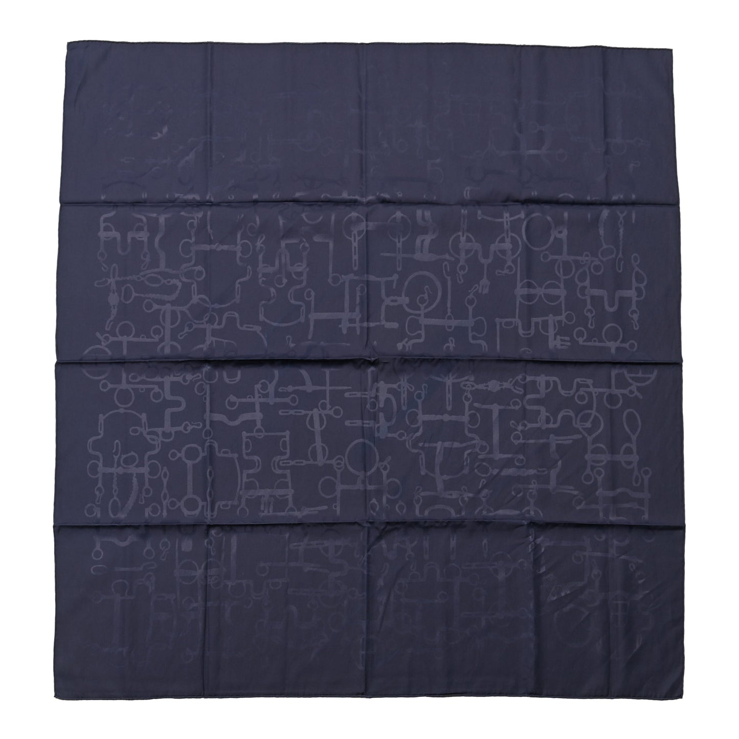 Silk Cotton Collection Equestre Scarf 100 Navy