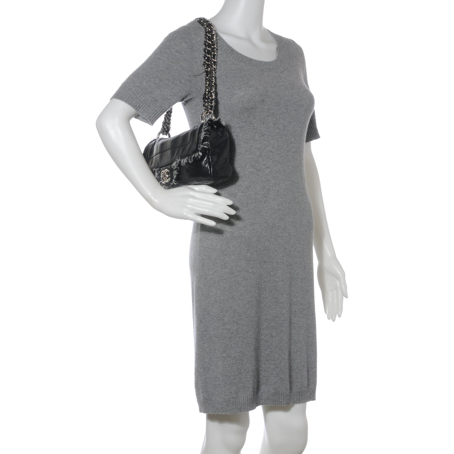 Lambskin Tweedy Flap Black