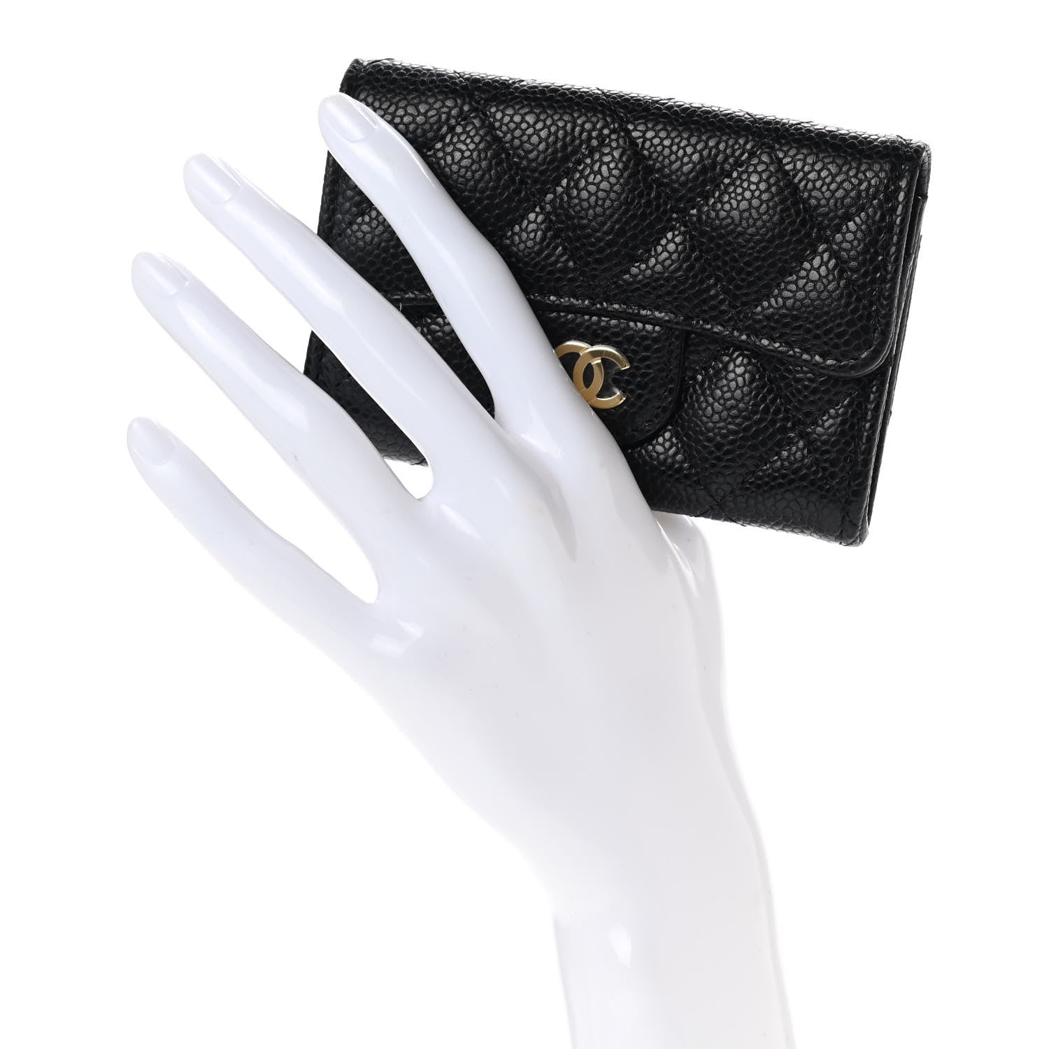 Chanel Caviar Quilted Flap Card Holder Wallet Black 2 of 8