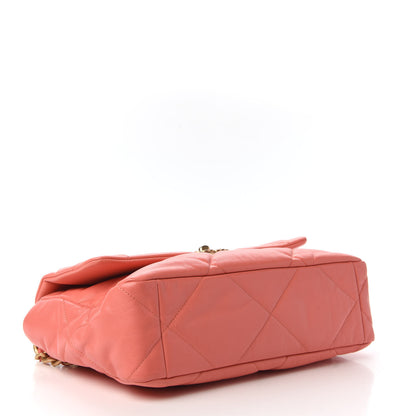 Chanel Goatskin Quilted Large Chanel 19 Flap Coral 4 of 10