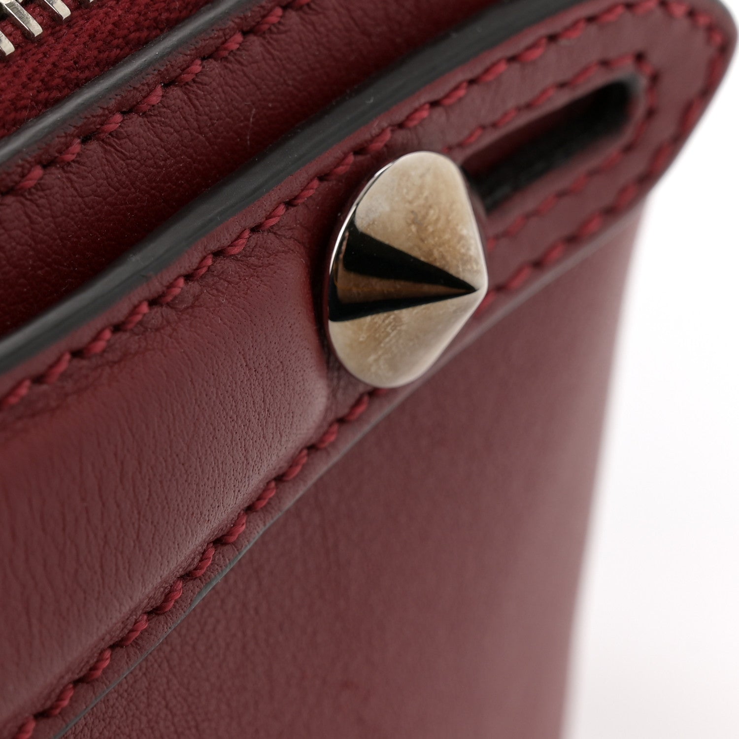Fendi Vitello Dolce Mini By The Way Boston Bag Ciliegia 11 of 11