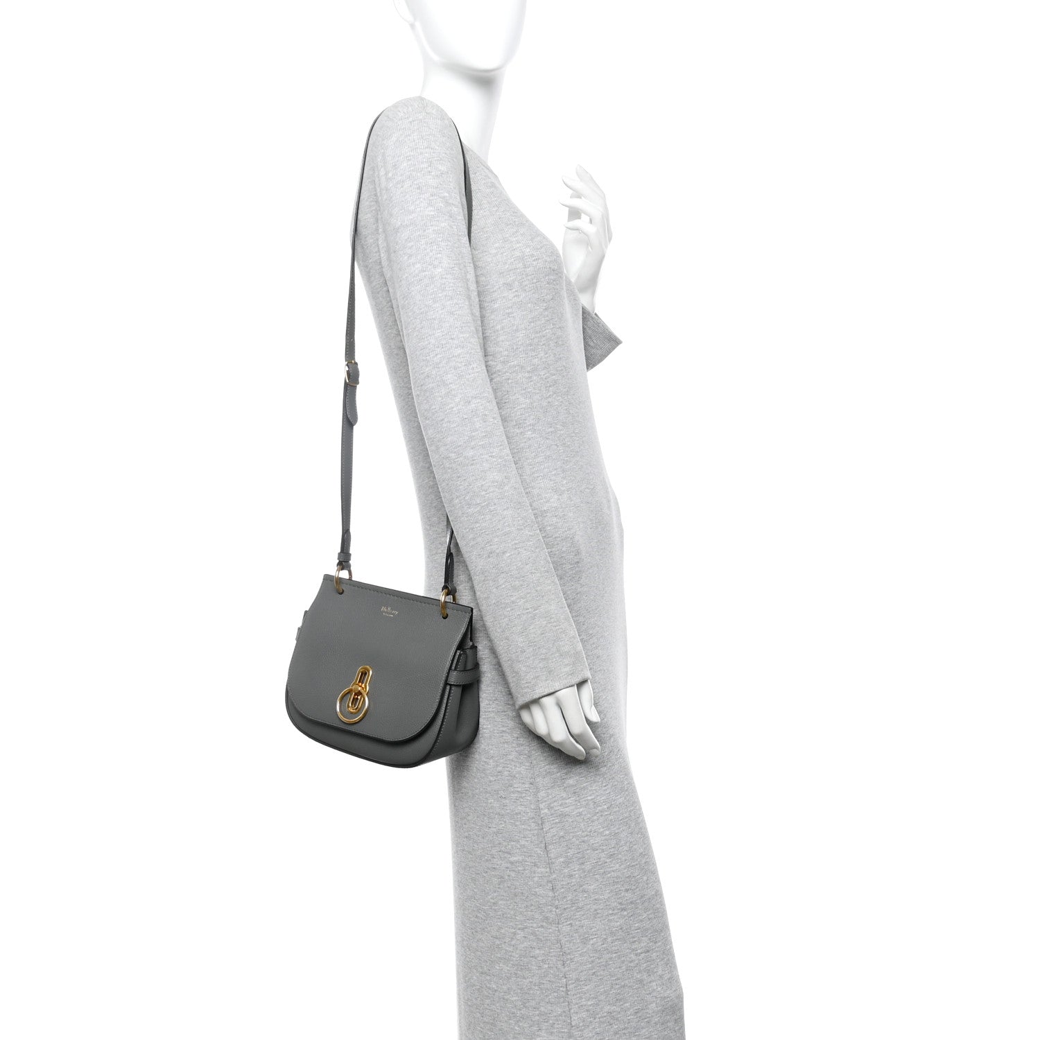 Mulberry Small Classic Grain Calfskin Small Amberley Satchel Charcoal 2 of 15