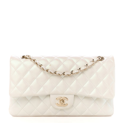Chanel Iridescent Calfskin Quilted Medium Double Flap White 1 of 12