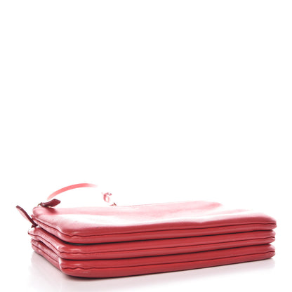 Celine Lambskin Small Trio Crossbody Bag Red 4 of 15