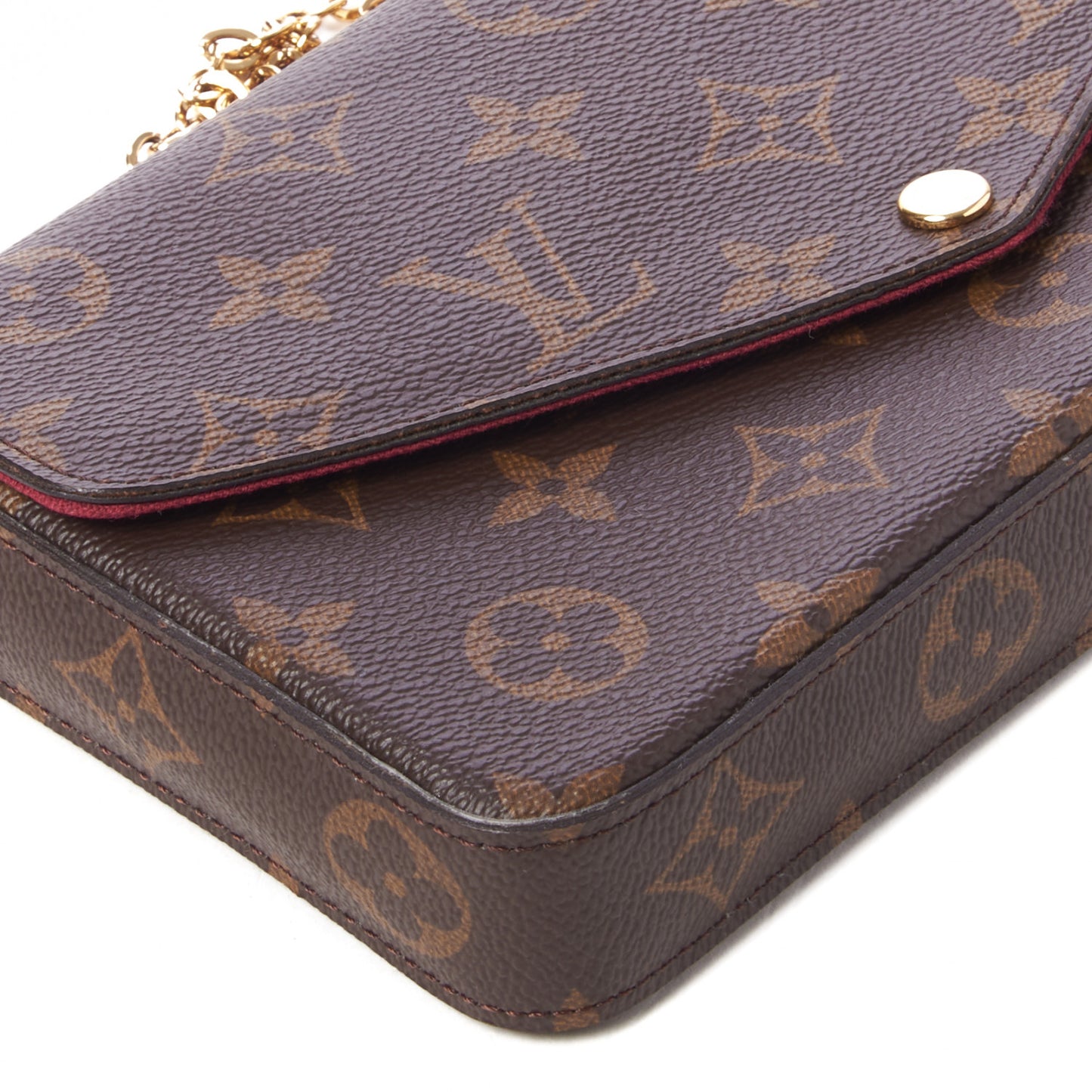 Monogram Pochette Felicie Chain Wallet Fuchsia