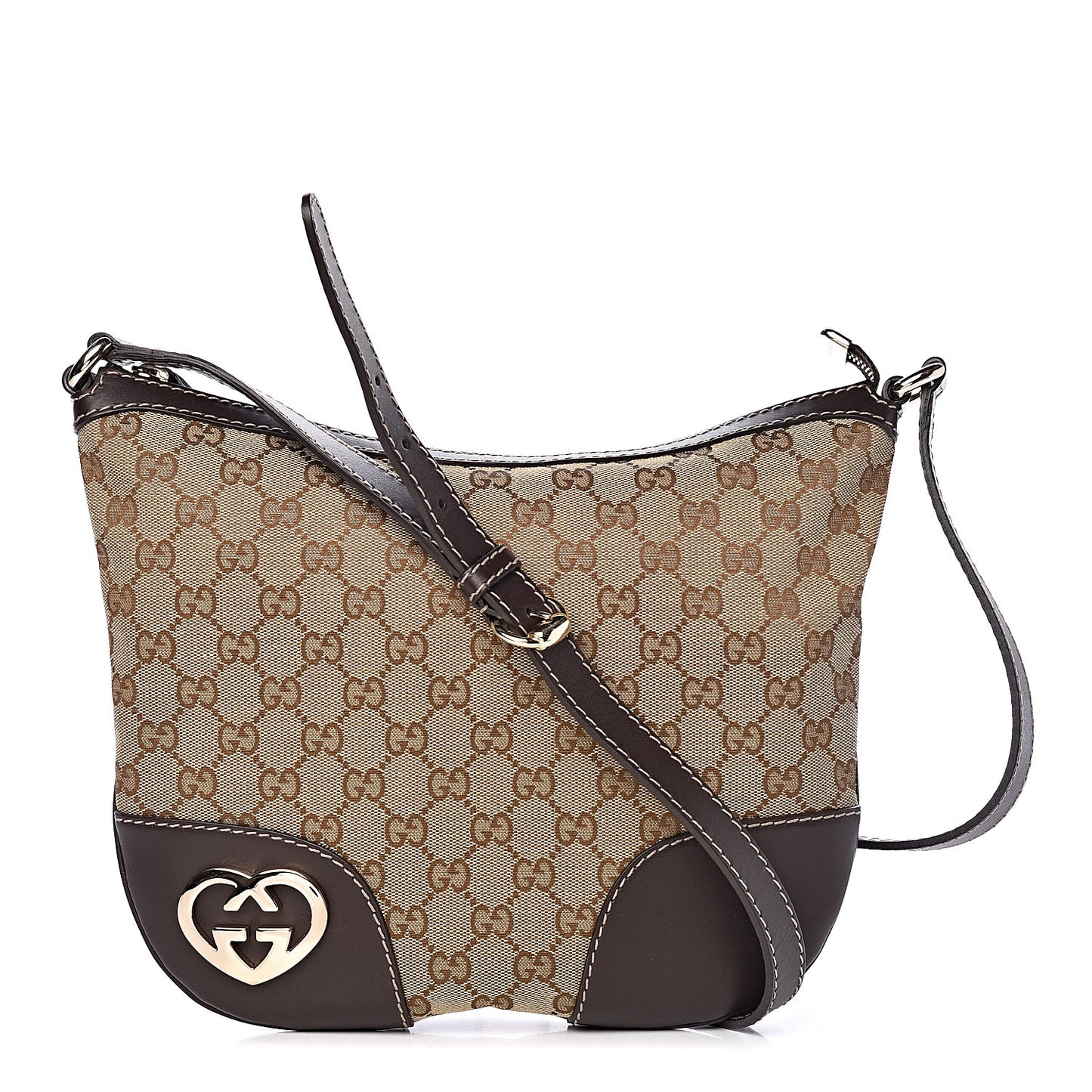 Monogram Small Lovely Heart Messenger Dark Brown