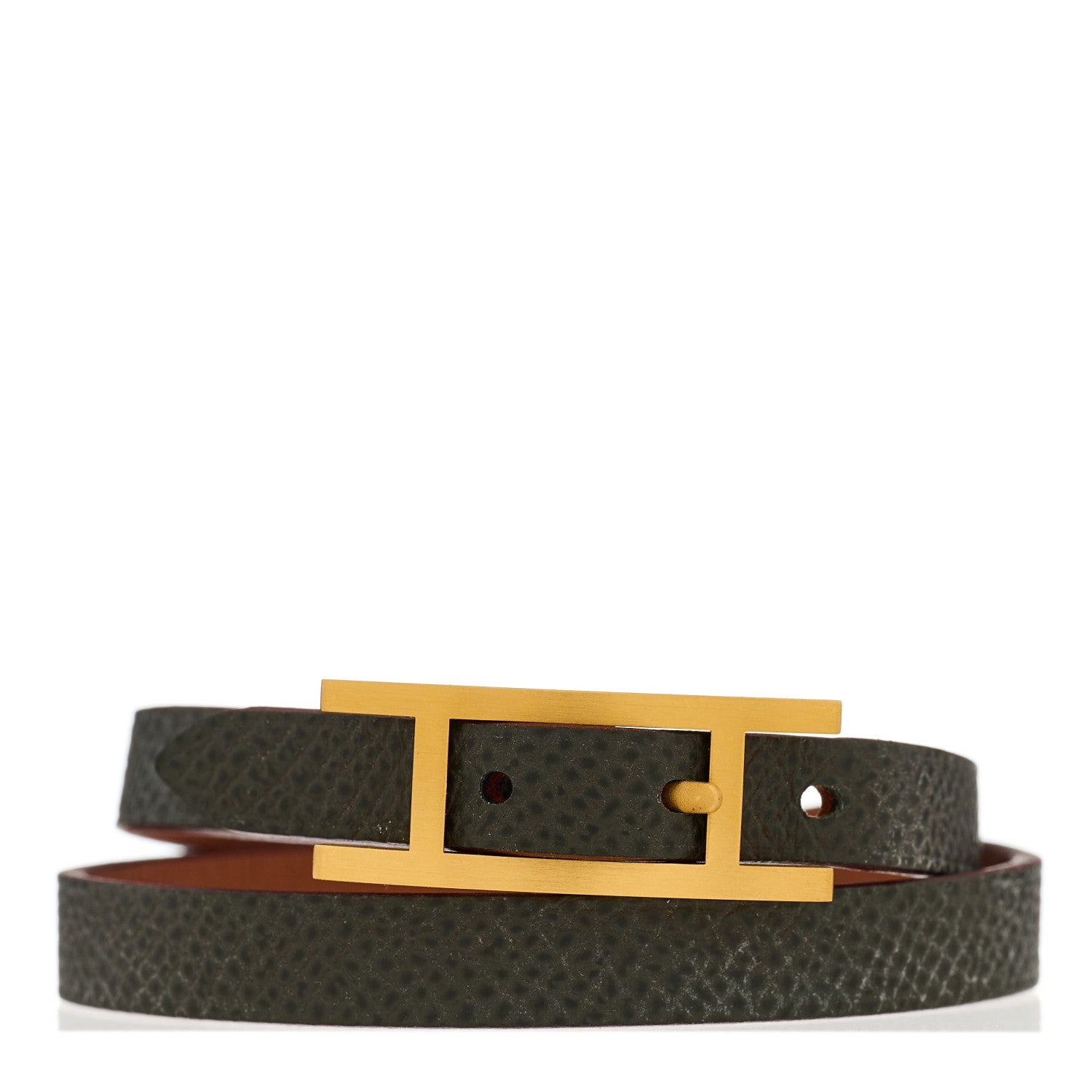 Hermes Swift Behapi Double Tour Bracelet Black Gold 2 of 8