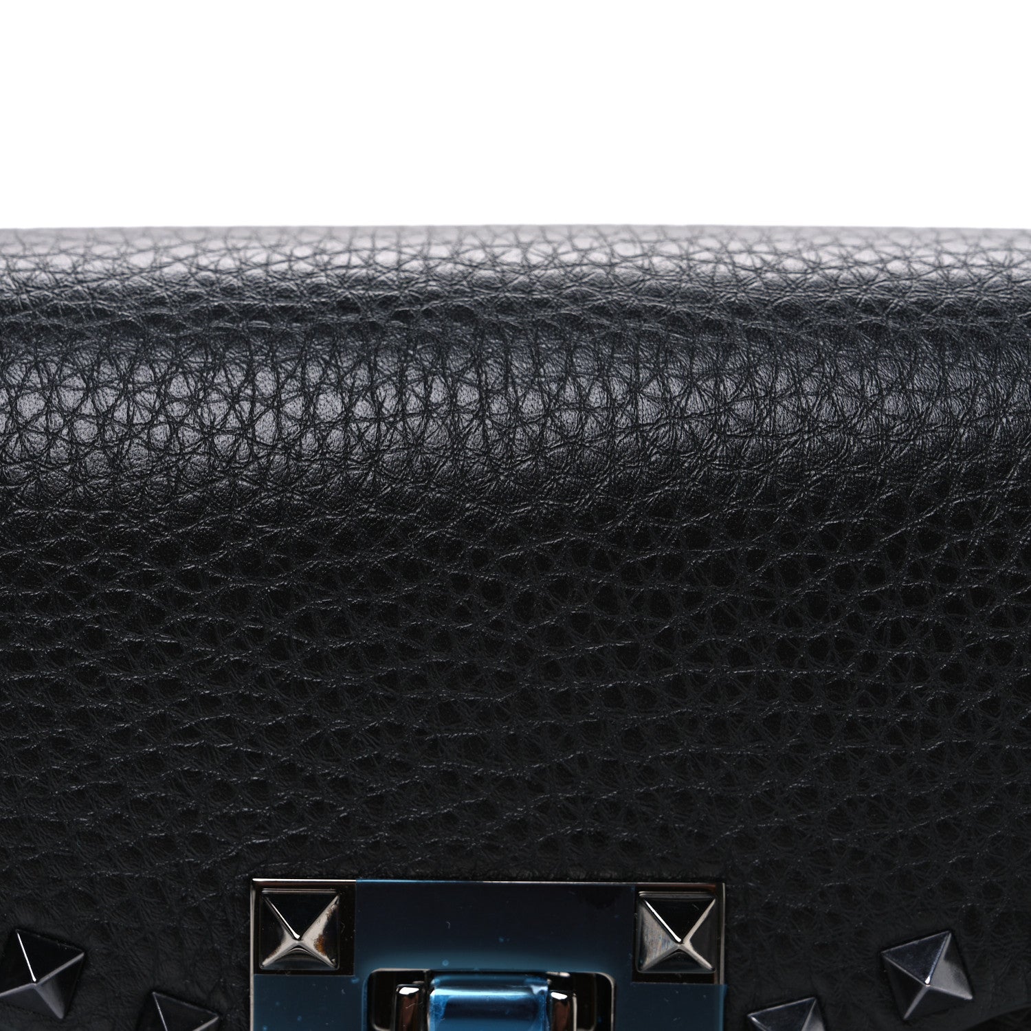 Valentino Garavani Pebbled Calfskin Monochrome Medium Rockstud Flip Lock Crossbody Bag Black 7 of 9