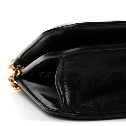 Fendi Vitello Glacier Karligraphy Pocket Shoulder Bag Black Gingerbread 9 of 10