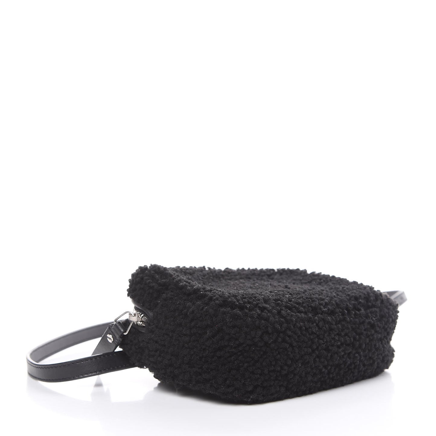 Shearling Monogram Lou Belt Bag Black