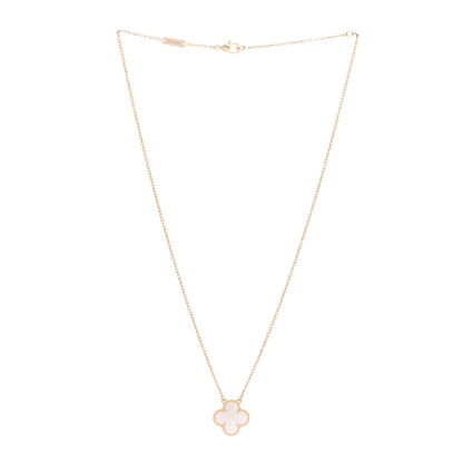 Van Cleef & Arpels 18K Yellow Gold Mother of Pearl Vintage Alhambra Pendant Necklace 3 of 5