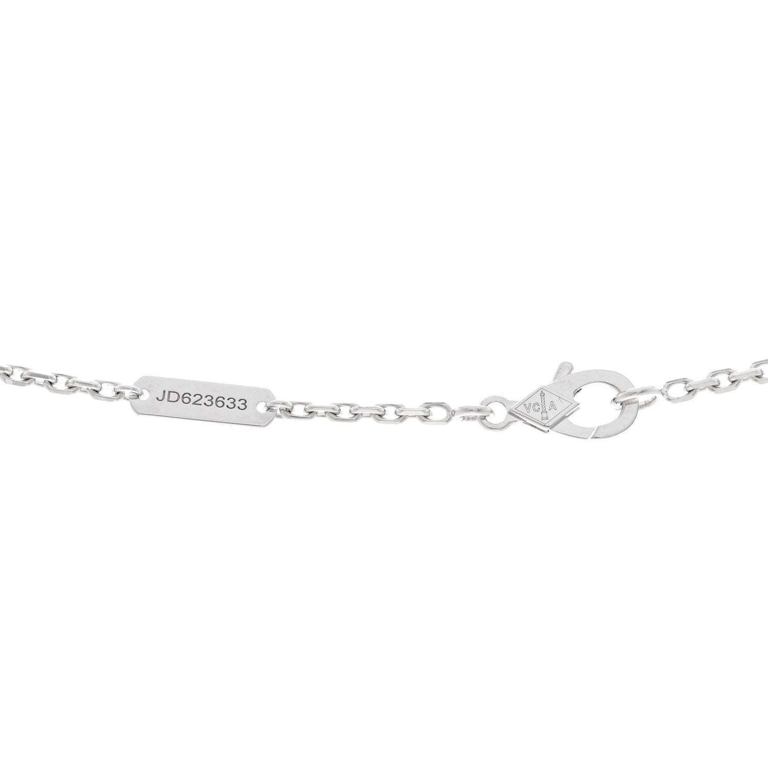 Van Cleef & Arpels 18K White Gold Chalcedony Magic Alhambra Pendant Long Necklace 5 of 6