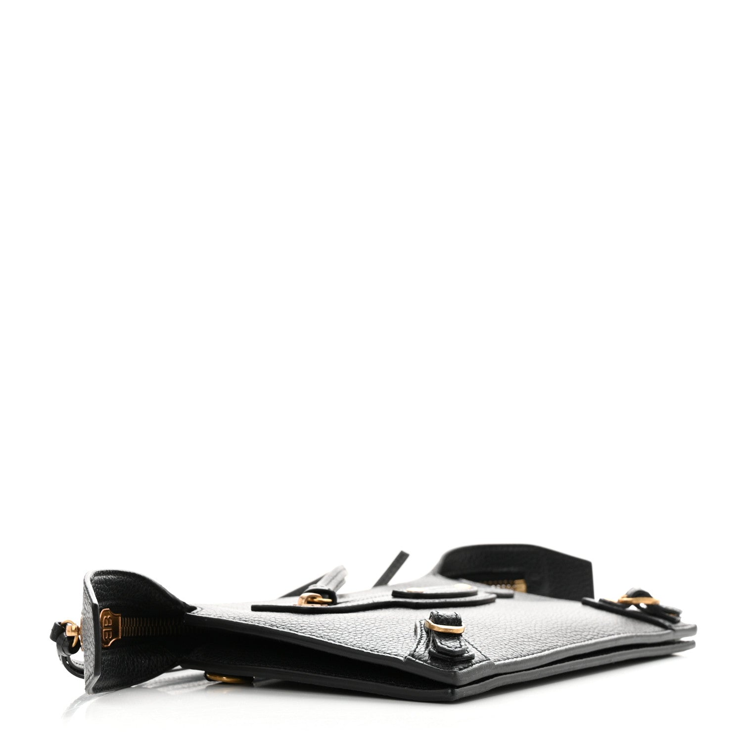 Balenciaga Grained Calfskin Neo Classic Gold Hardware Multipouch Black 4 of 11