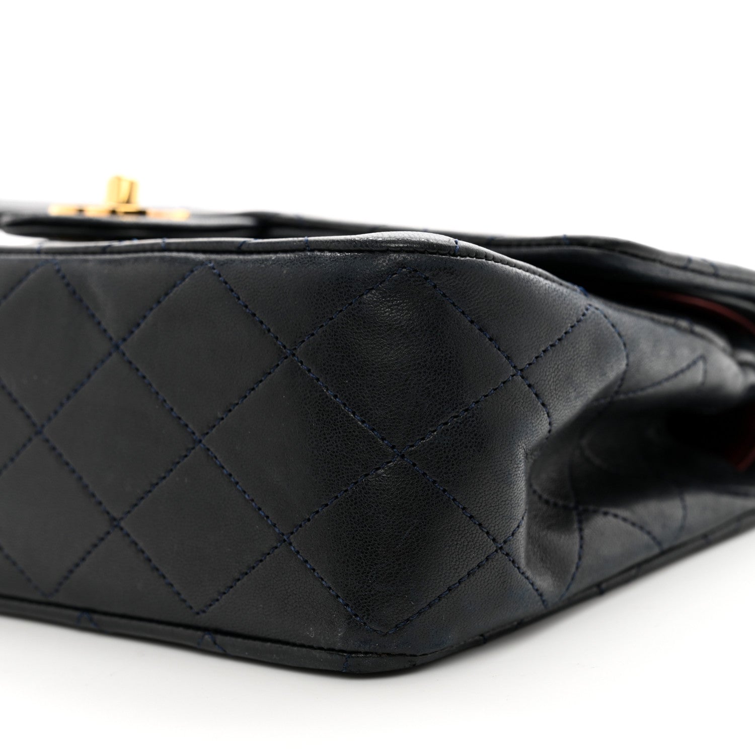Chanel Lambskin Quilted Small Double Flap Navy 11 of 14