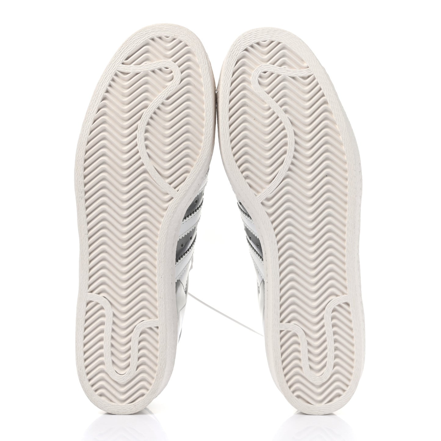 X ADIDAS Brushed Calfskin Logo Mens Superstar Sneakers 8.5 Silver White