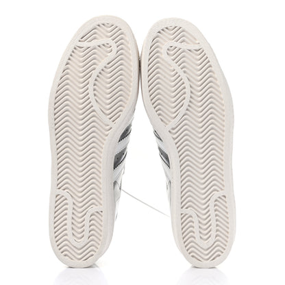 Prada X ADIDAS Brushed Calfskin Logo Mens Superstar Sneakers 8.5 Silver White 5 of 9