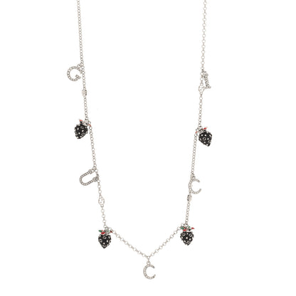 Gucci Silver Interlocking G Strawberry Pendant Necklace 1 of 5