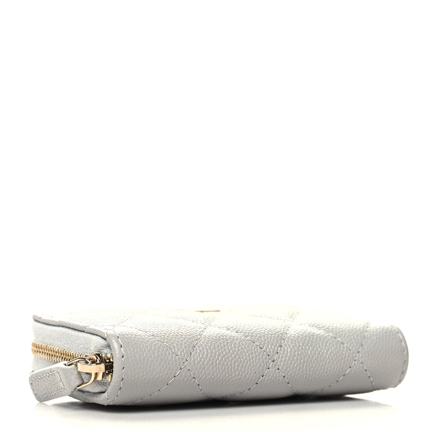 Caviar Quilted Zip Coin Purse Grey