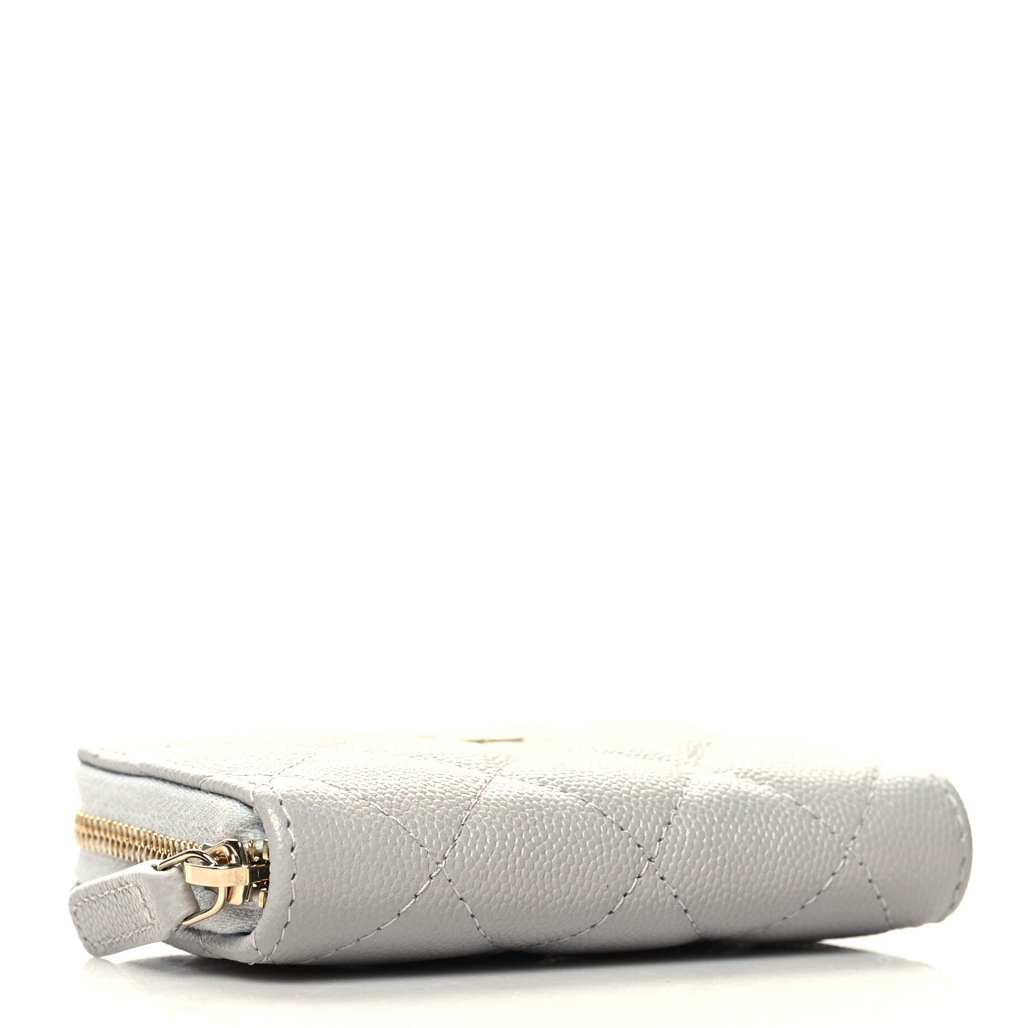 Chanel Caviar Quilted Zip Coin Purse Grey 4 of 9