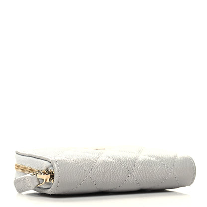 Chanel Caviar Quilted Zip Coin Purse Grey 4 of 9