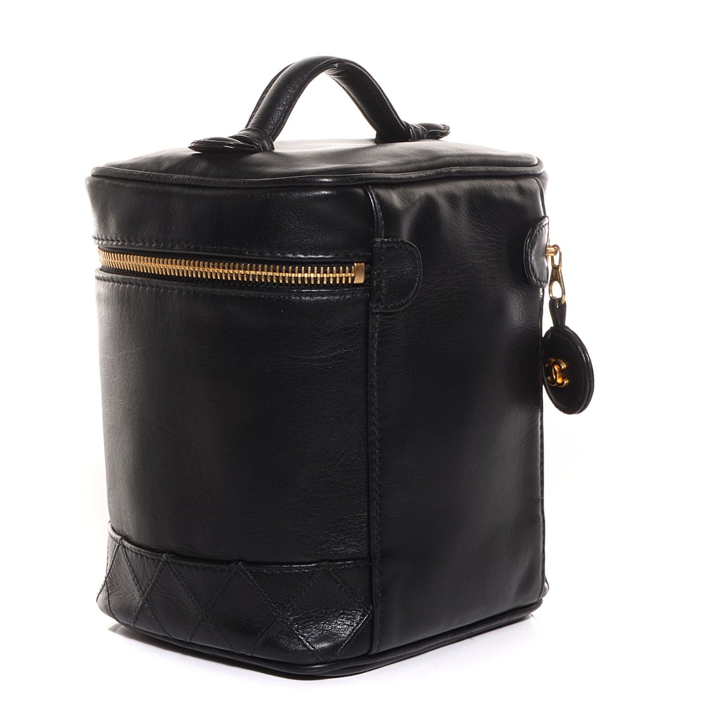 Lambskin Vanity Cosmetic Case Black