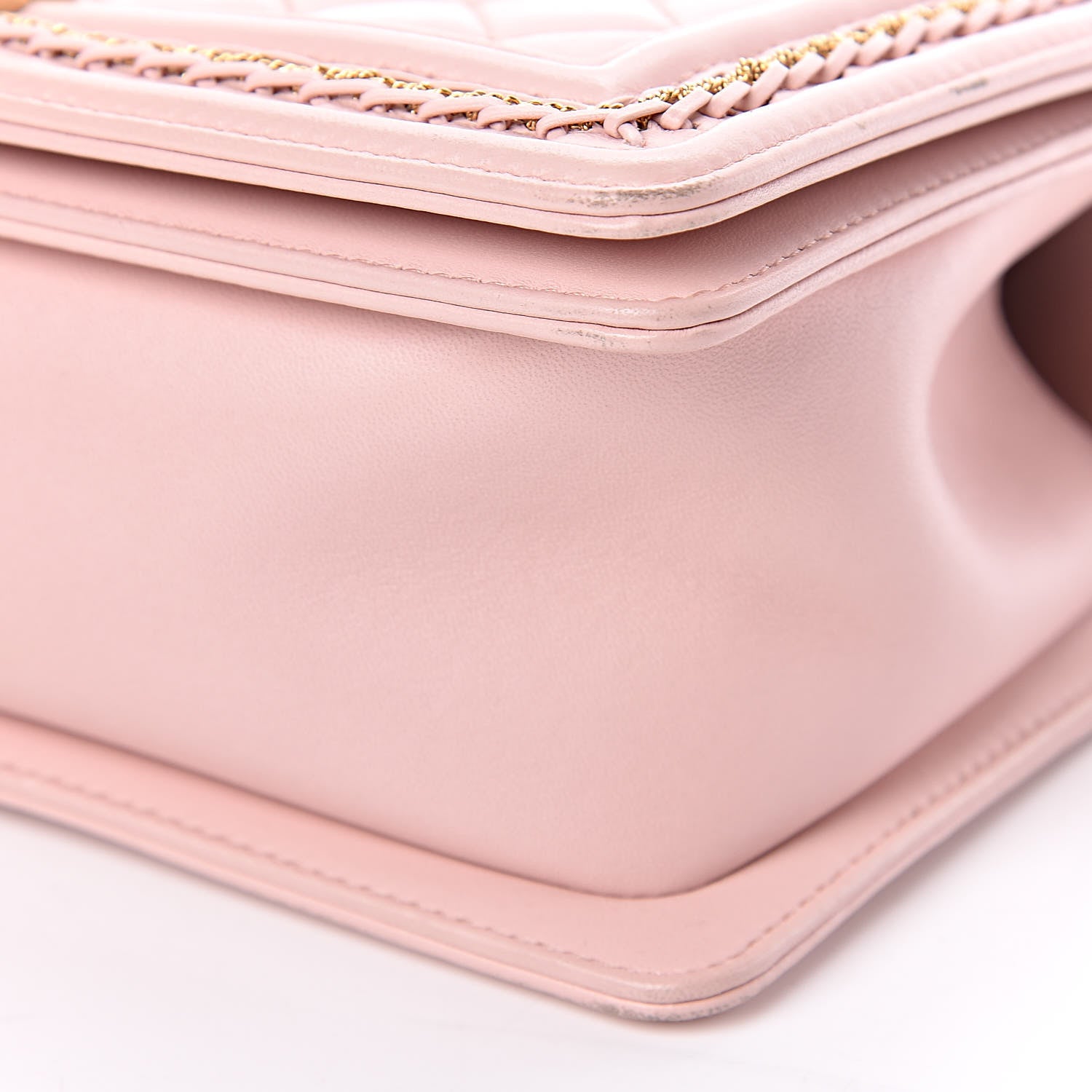 Chanel Lambskin Quilted Medium Chain Detail Boy Flap Light Pink 17 of 18