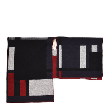 Burberry Wool Cashmere Mega Check Cape Scarf Scarf Navy 1 of 3