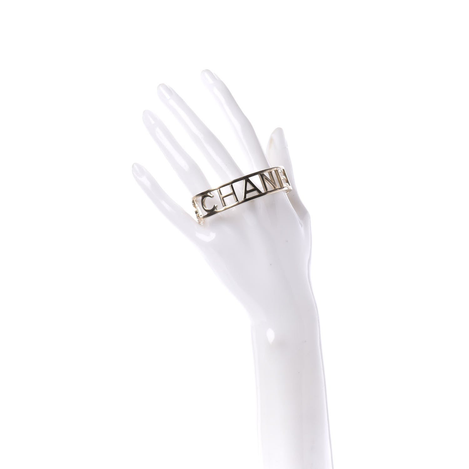 Chanel Logo Cuff Bracelet Gold 2 of 5