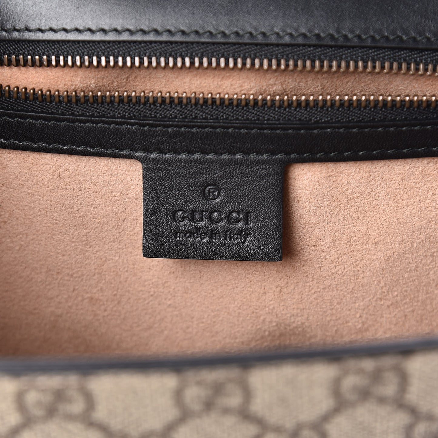 Nappa GG Supreme Monogram Medium Osiride Top Handle Bag Black Oro Vecchio Beige Ebony