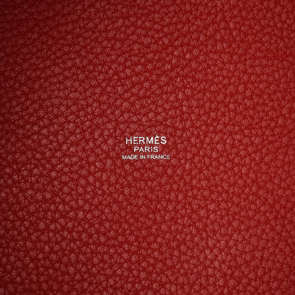Hermes Taurillon Clemence Picotin Lock 22 MM Rouge Casaque 6 of 10