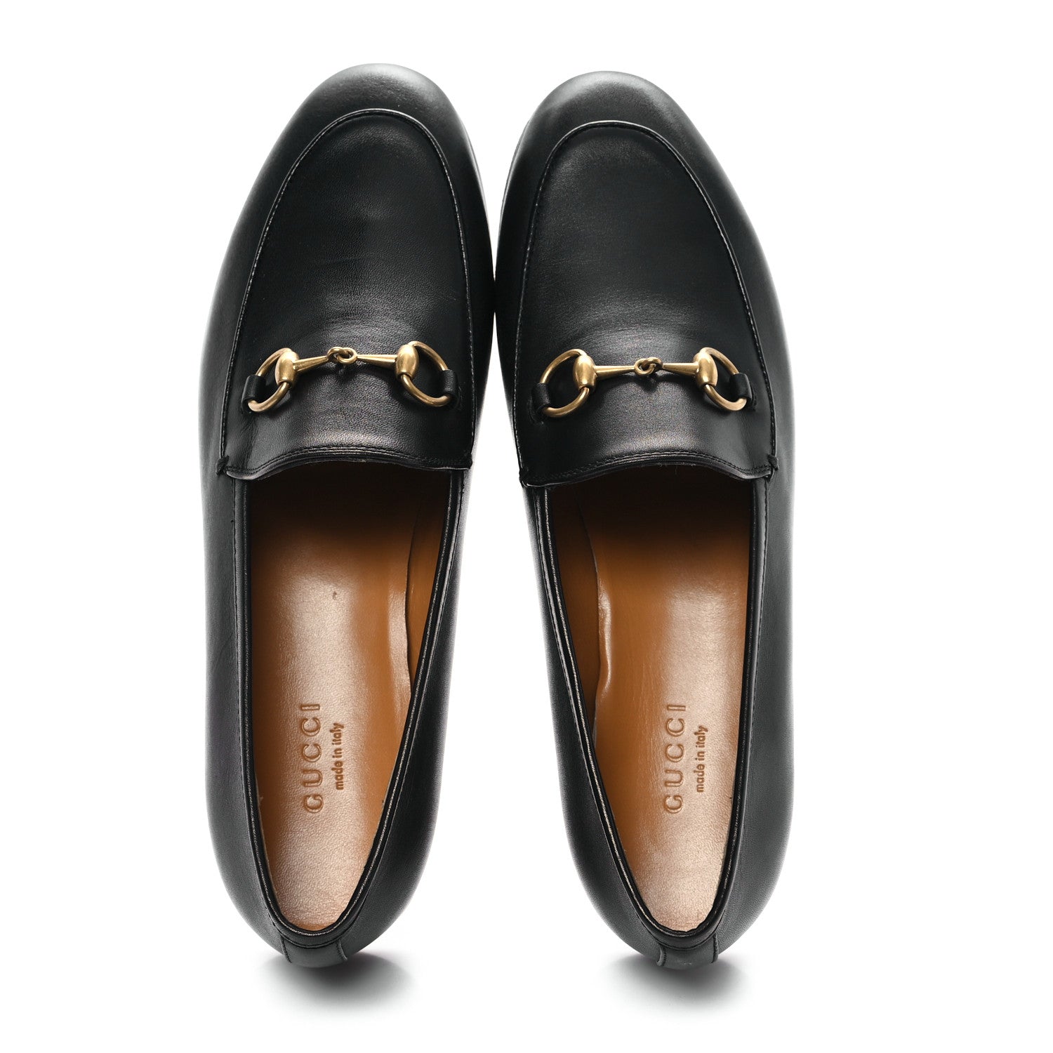 Gucci Betis Glamour Calfskin Womens Jordaan Loafers 37 Black 2 of 10