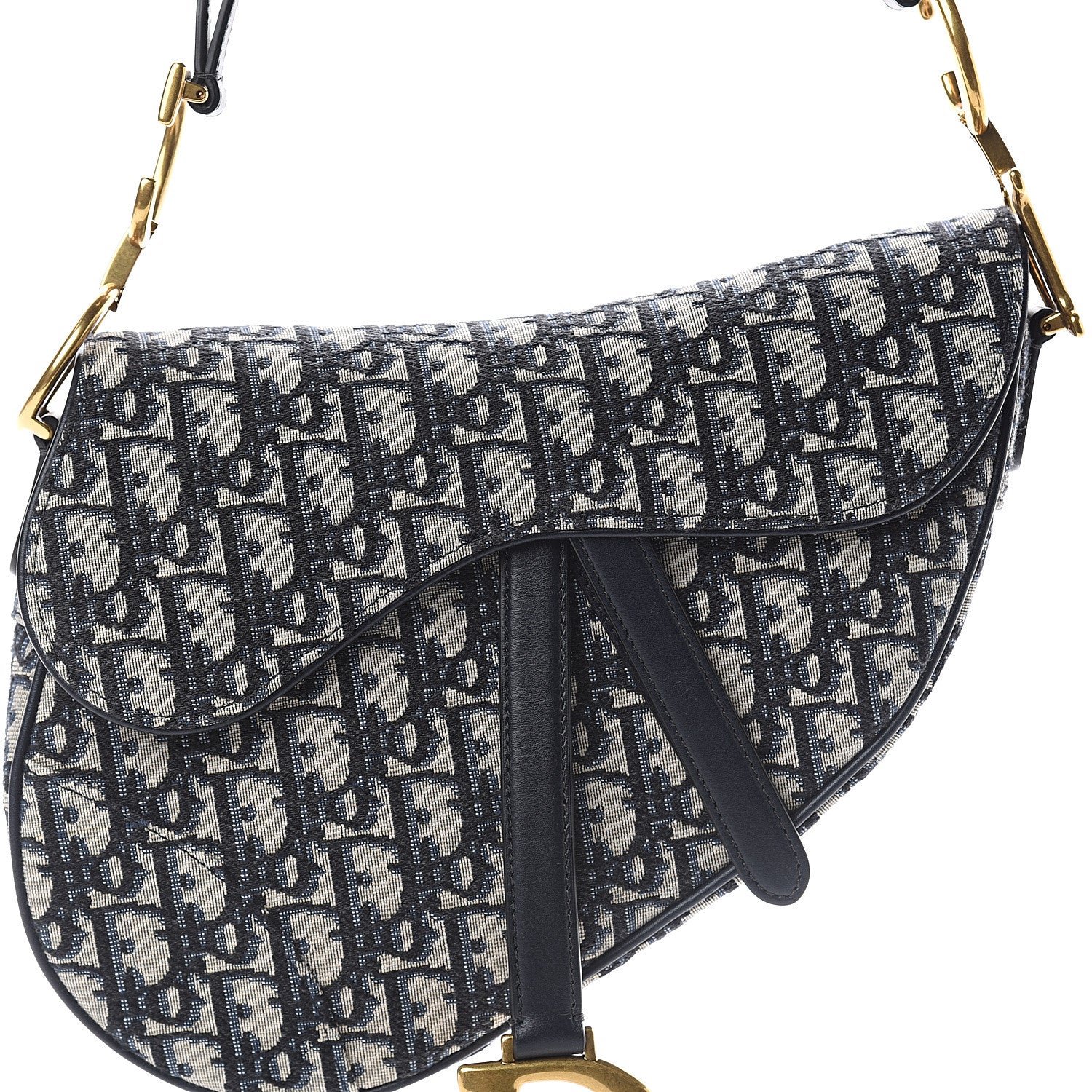 Christian Dior Oblique Saddle Bag Blue 6 of 8