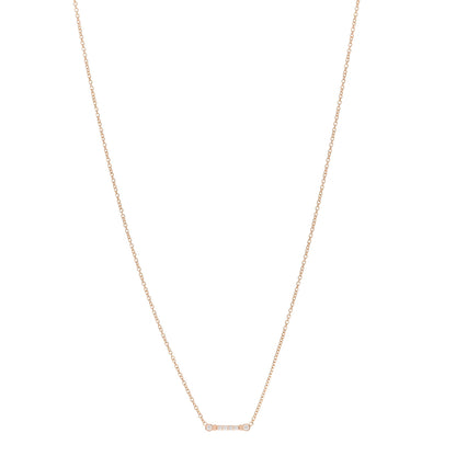 Tiffany 18K Rose Gold Diamond Fleur de Lis Key Bar Pendant Necklace 1 of 6
