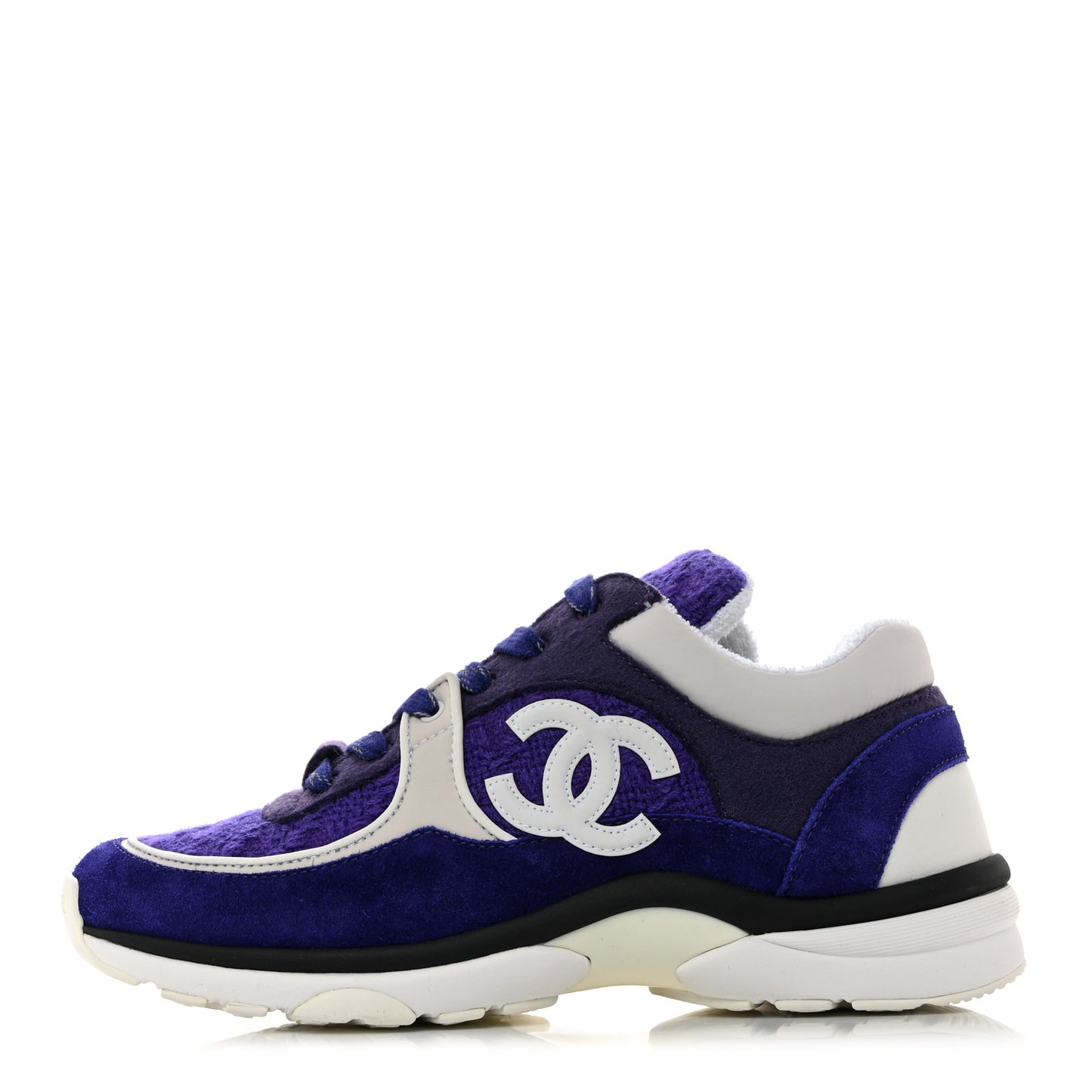 Suede Tweed Felt CC Sneakers 37.5 Purple