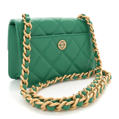 Chanel Caviar Quilted Mini CC Flap Green 3 of 11