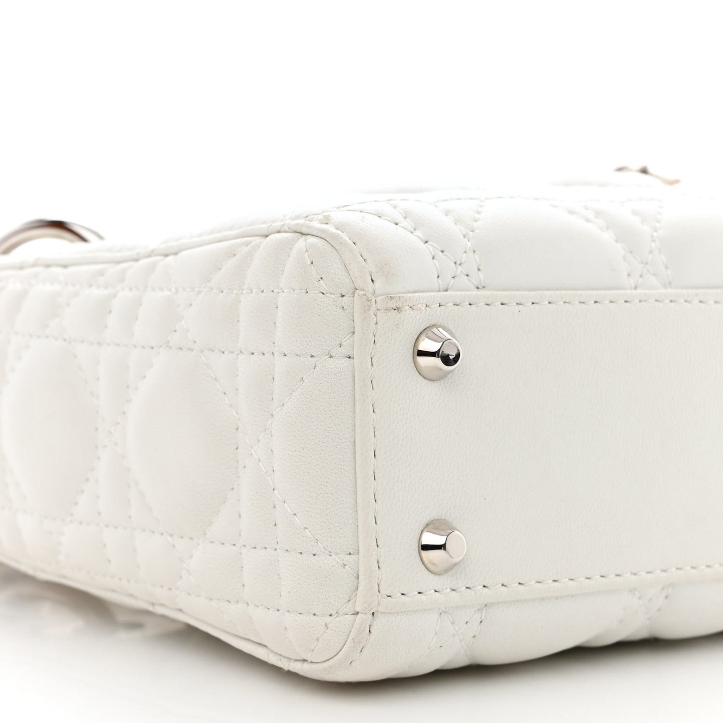Lambskin Cannage Mini Lady Dior White
