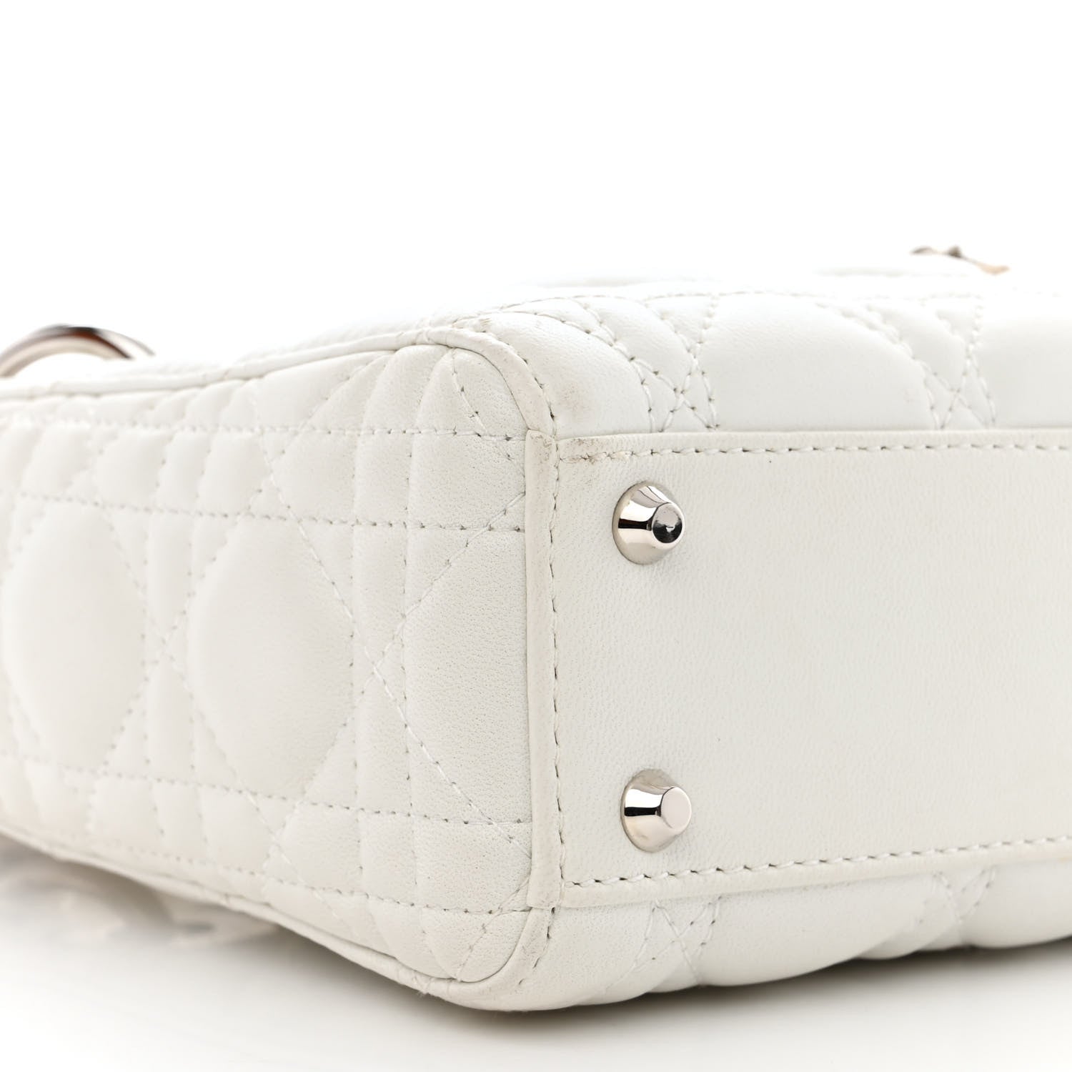 Christian Dior Lambskin Cannage Mini Lady Dior White 9 of 15