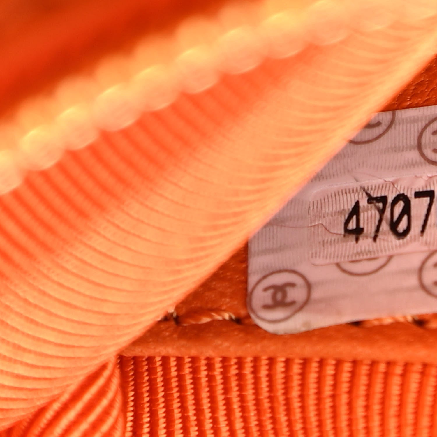 Chanel Caviar Logo Shoulder Bag Orange 7 of 11