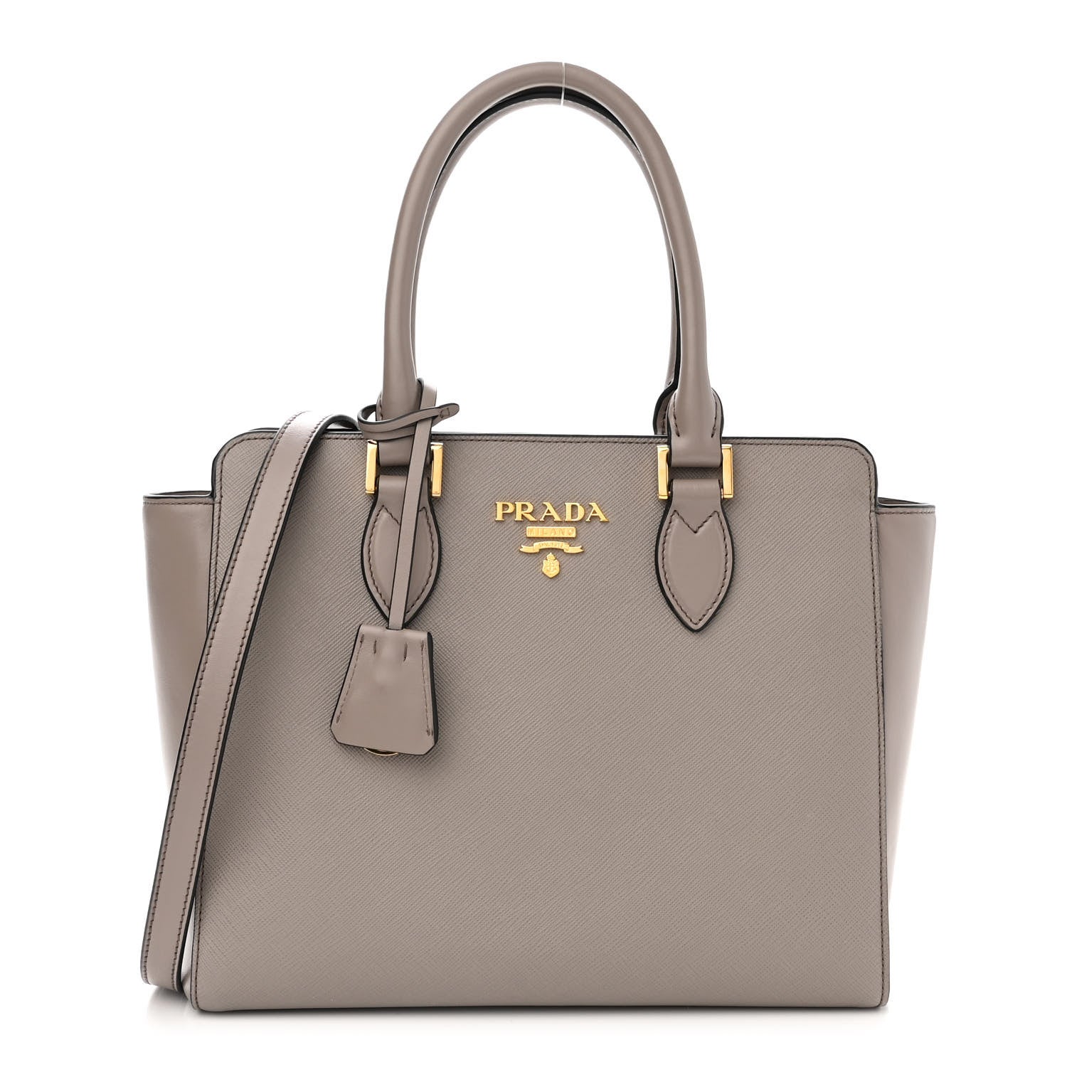Prada Saffiano Soft Calfskin Small Zippered Tote Argilla 1 of 11