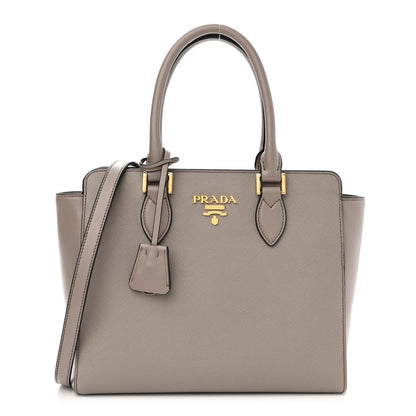 Prada Saffiano Soft Calfskin Small Zippered Tote Argilla 1 of 11