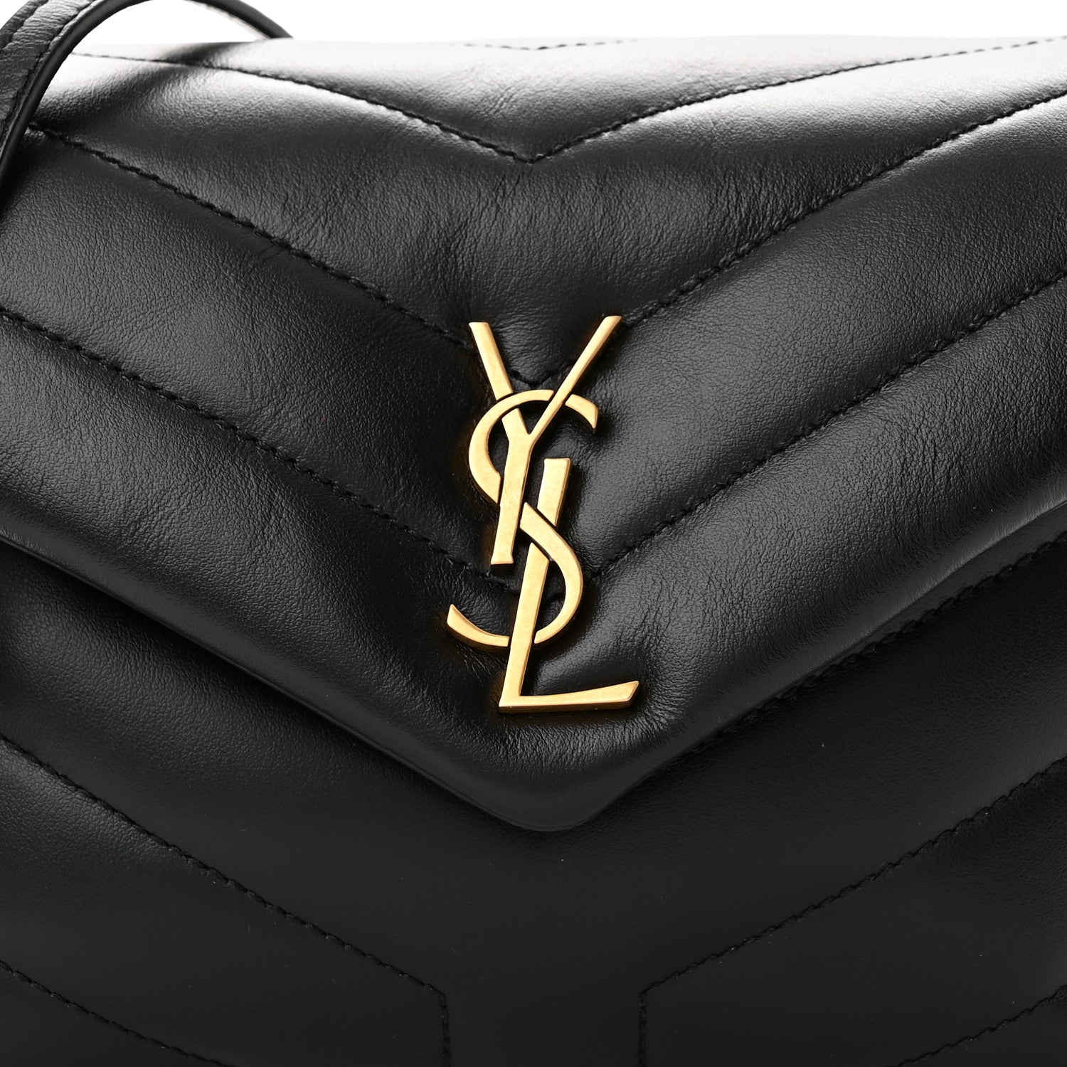 Saint Laurent Calfskin Y Quilted Monogram Toy Loulou Crossbody Bag Black 8 of 11