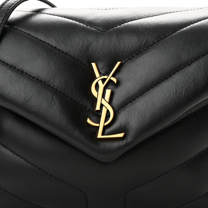 Saint Laurent Calfskin Y Quilted Monogram Toy Loulou Crossbody Bag Black 8 of 11