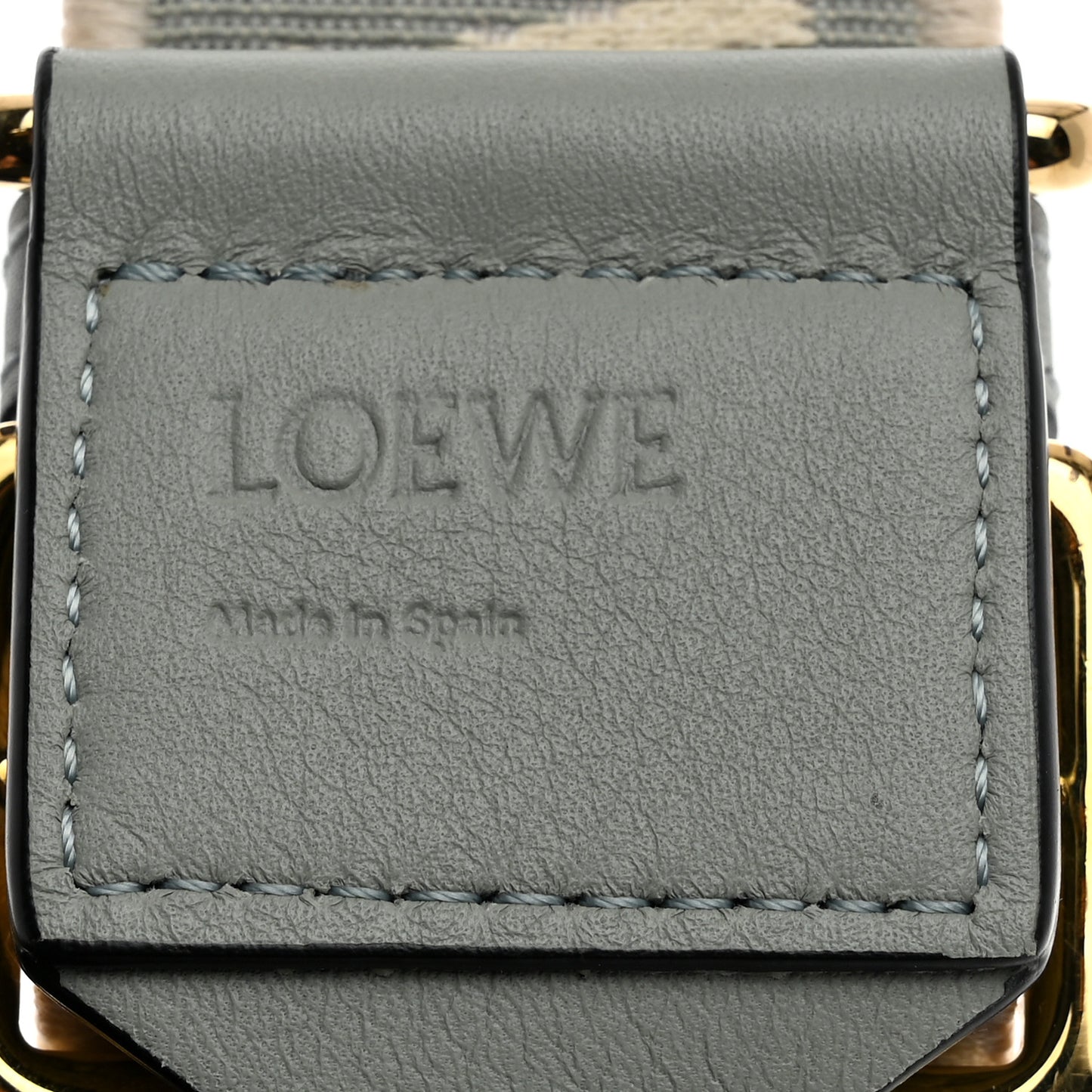 Calfskin Jacquard Anagram Strap Ash Grey